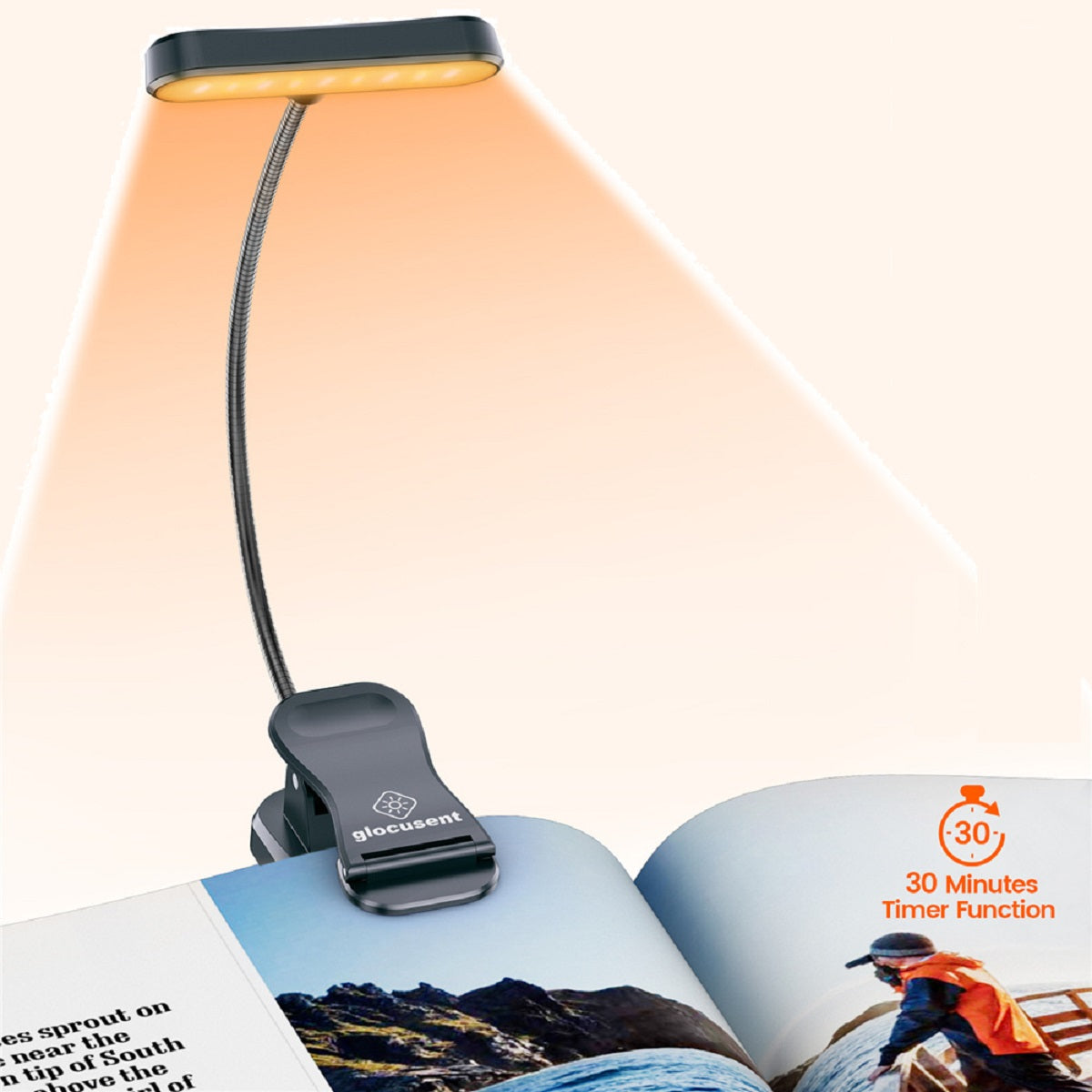 BowLift | Eye Caring Rechargeable Book Lamp | 3 Color Temperatures, 5 Brightness Levels & Ideal for Nighttime Reading Without Disturbing Others