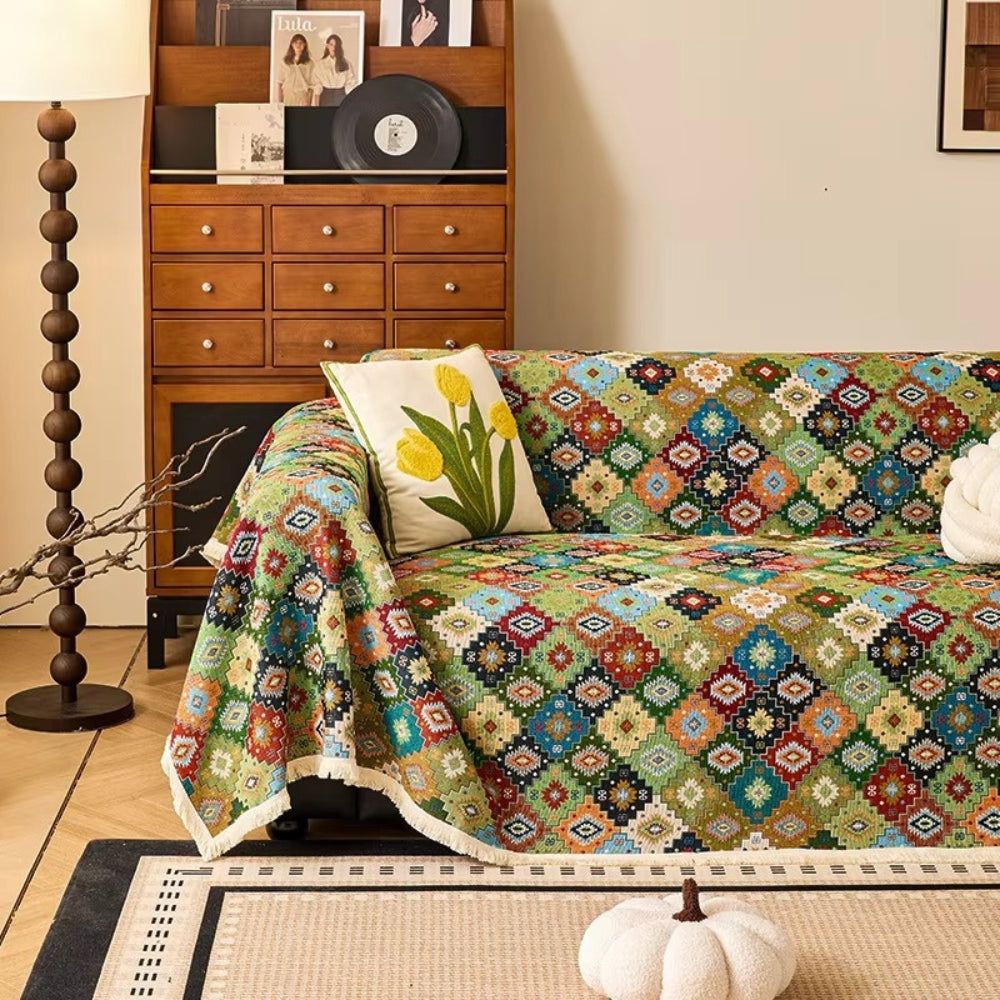 BowLift | Zahara Geometric Tribal Kilim Sofa Cover