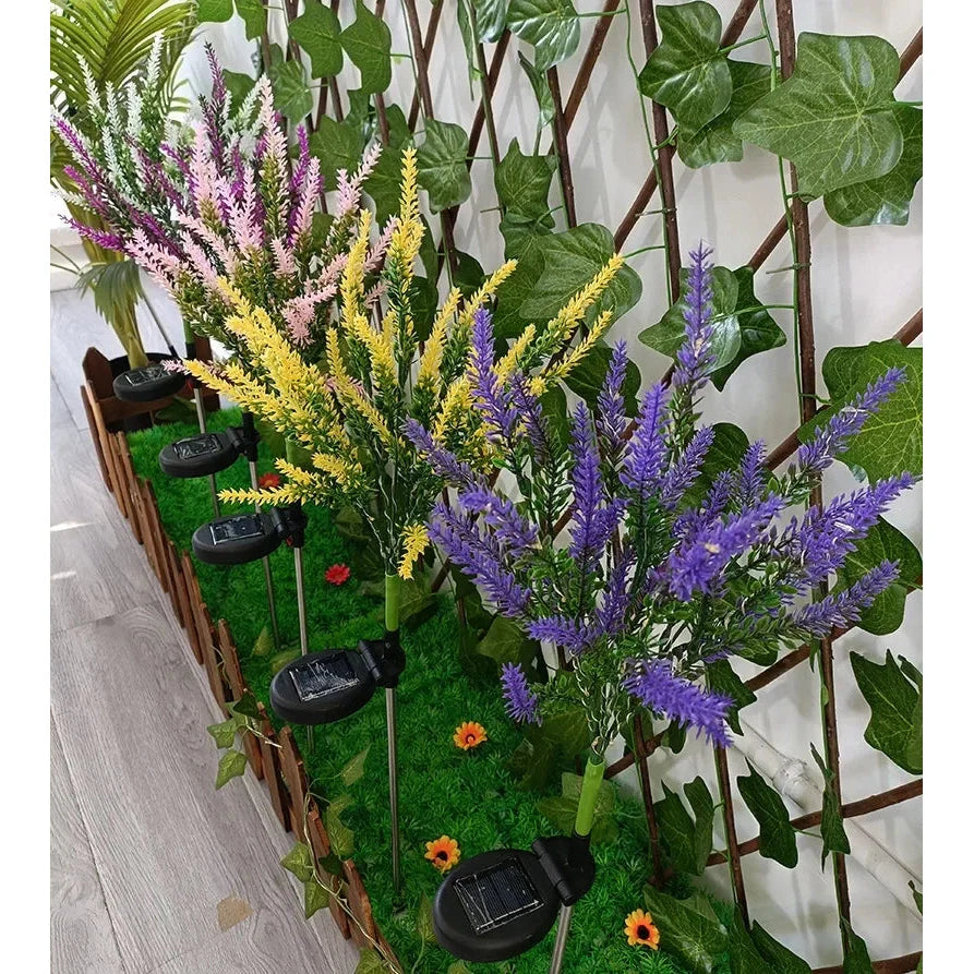 BowLift | Luminous Bloom - Solar LED Garden Flower Lights for Outdoor Décor, Waterproof, Energy Efficient Lavender Design