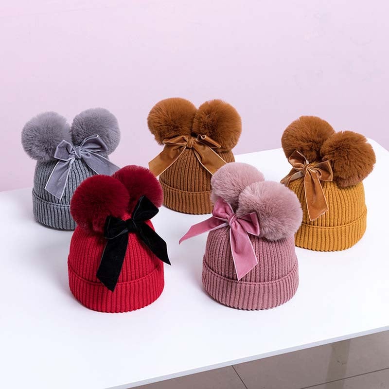 BowLift | Baby hat with double ball bow