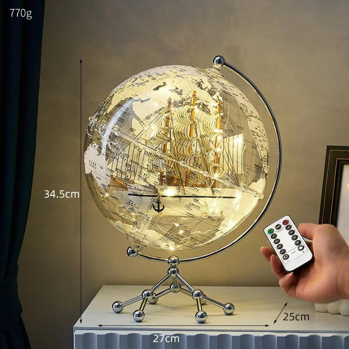BowLift | Golden Sail World Map Decor LED Light