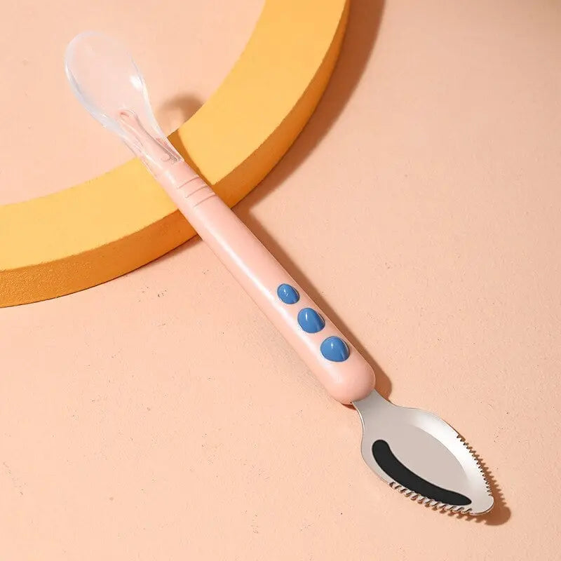 BowLift | Baby spoon with scraper — double-sided fruit preparation tool