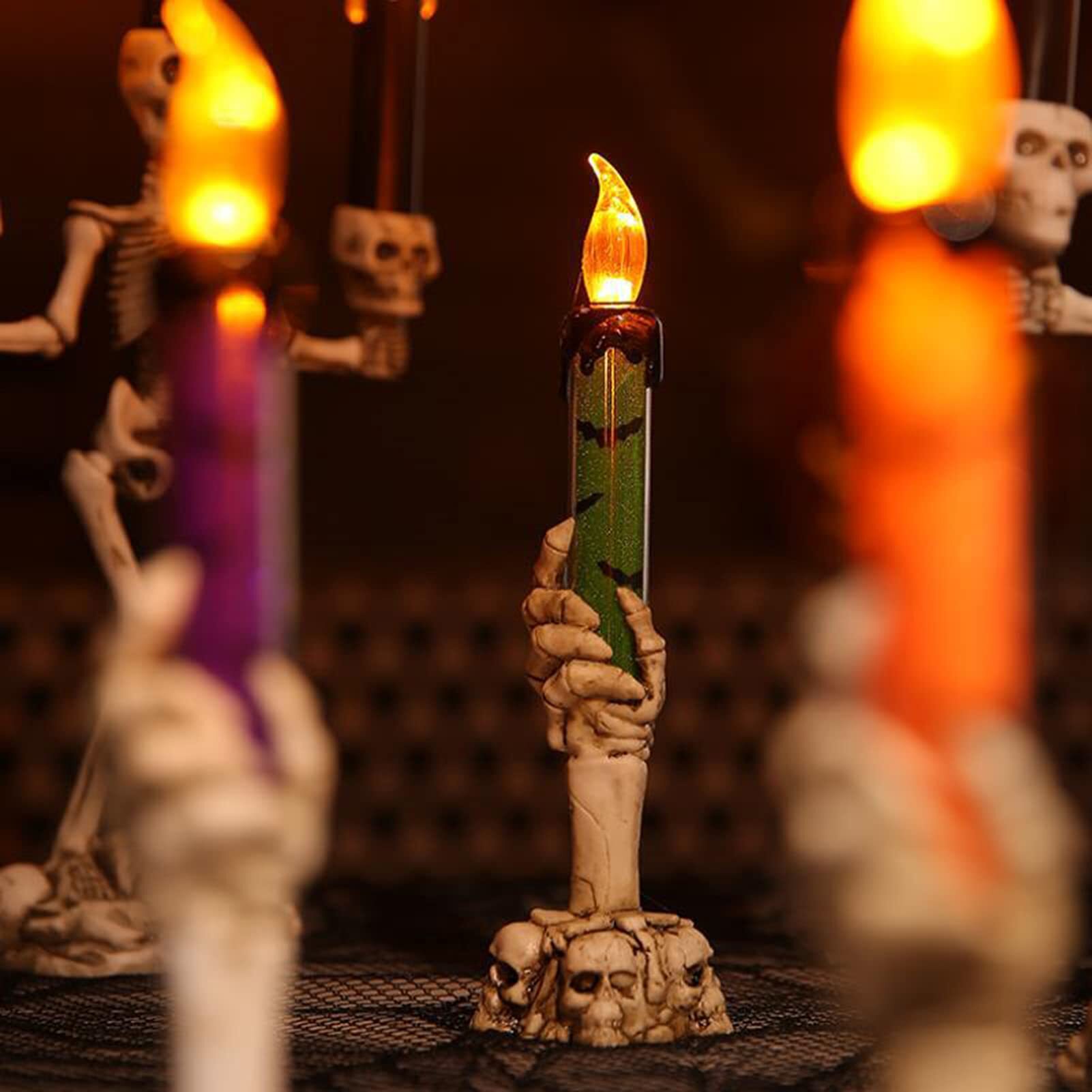 BowLift | Halloween Ghost Hand Electronic Skeleton Candle Halloween Party Bar Props Decoration Glitter Lamp