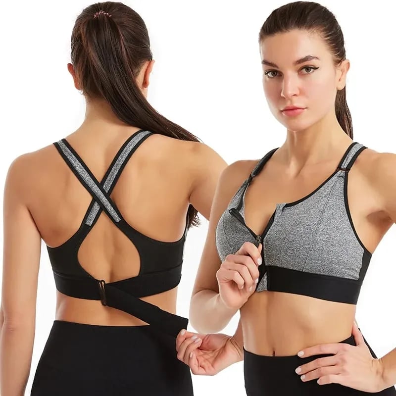 BowLift | Wireless Support Super Tight Impact Resistant Zip Sports Bra