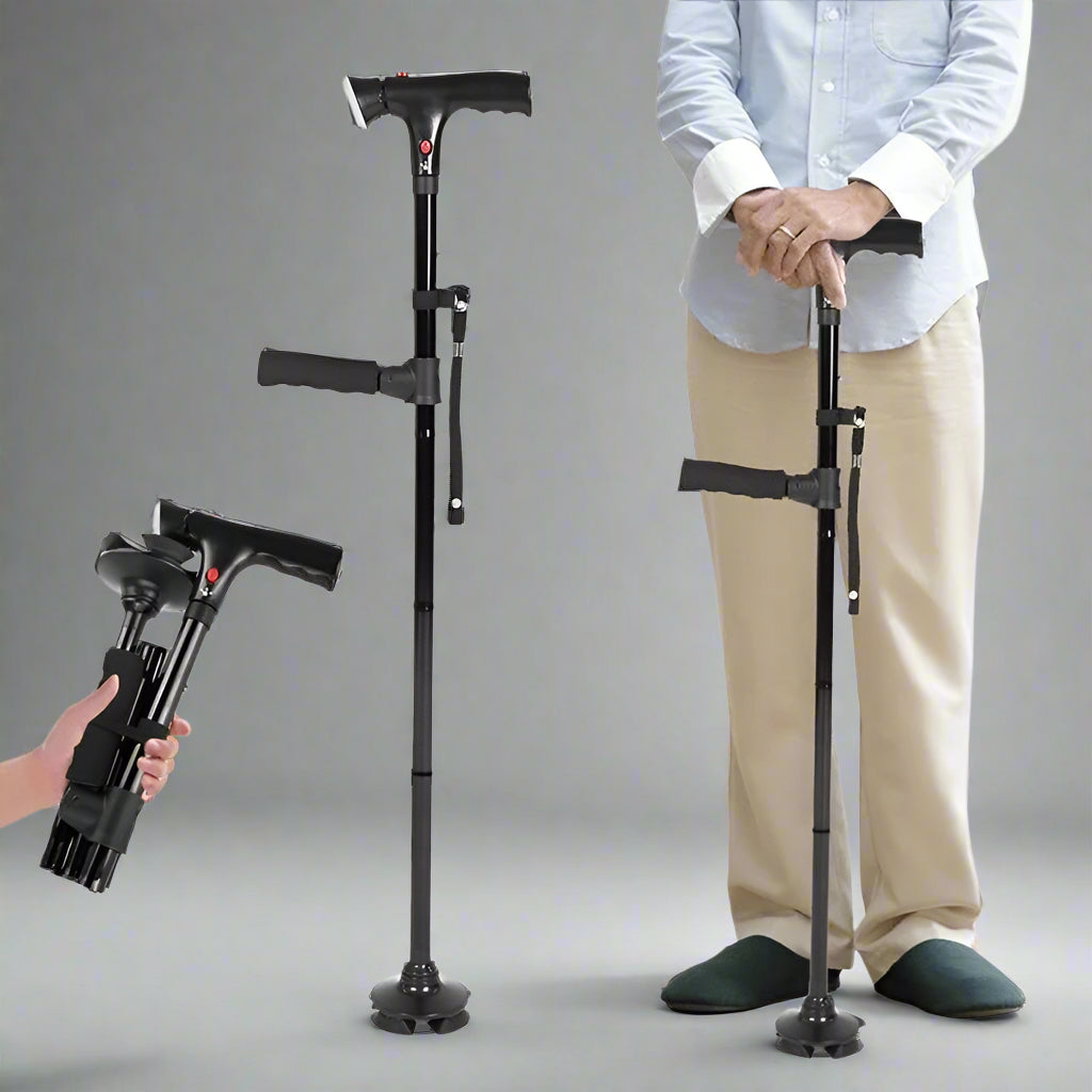 BowLift | Folding Cane | Lightweight, Telescopic & Collapsible Walking Stick for Seniors and Travellers