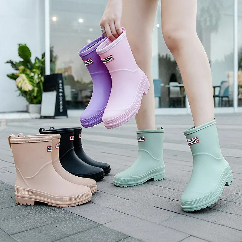 BowLift | AquaStride 2.0 | Stylish Mid-Calf Waterproof Rain Boots for Women