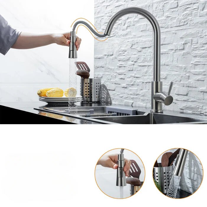 BowLift | AQUATOUCH – Smart Sensor Kitchen Faucet with Pull-Out Design