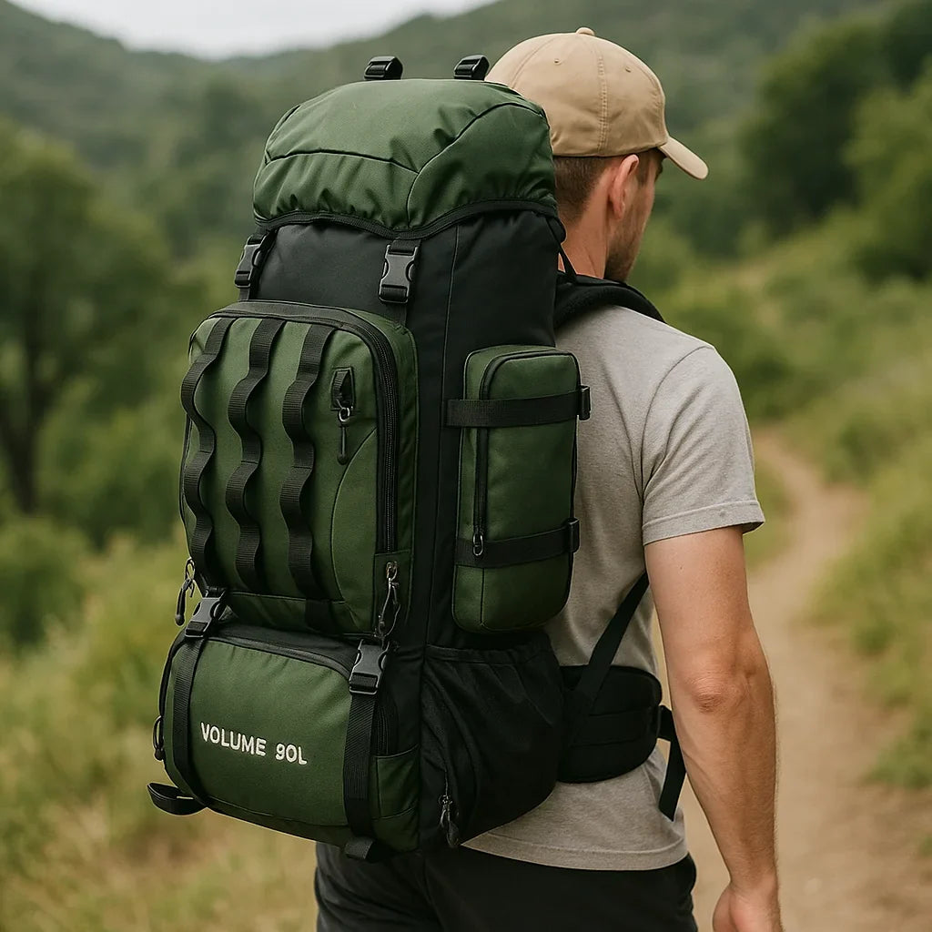BowLift | 90L Waterproof Hiking Backpack - Ultra-Lightweight Travel Pack for Outdoor Adventures & Camping