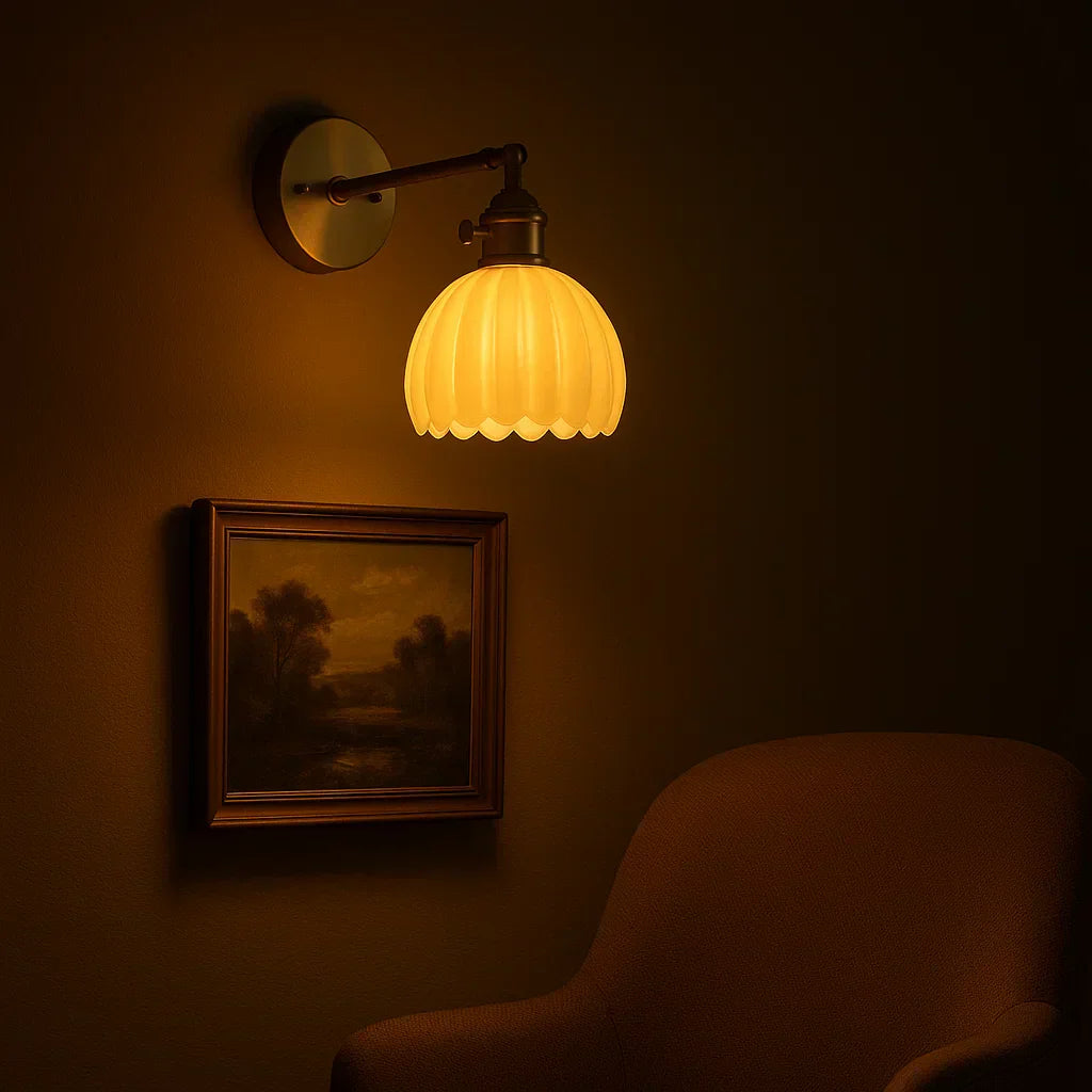 BowLift | Retro Wall Lamp | Glass Tulip Shade Vintage Wall Light