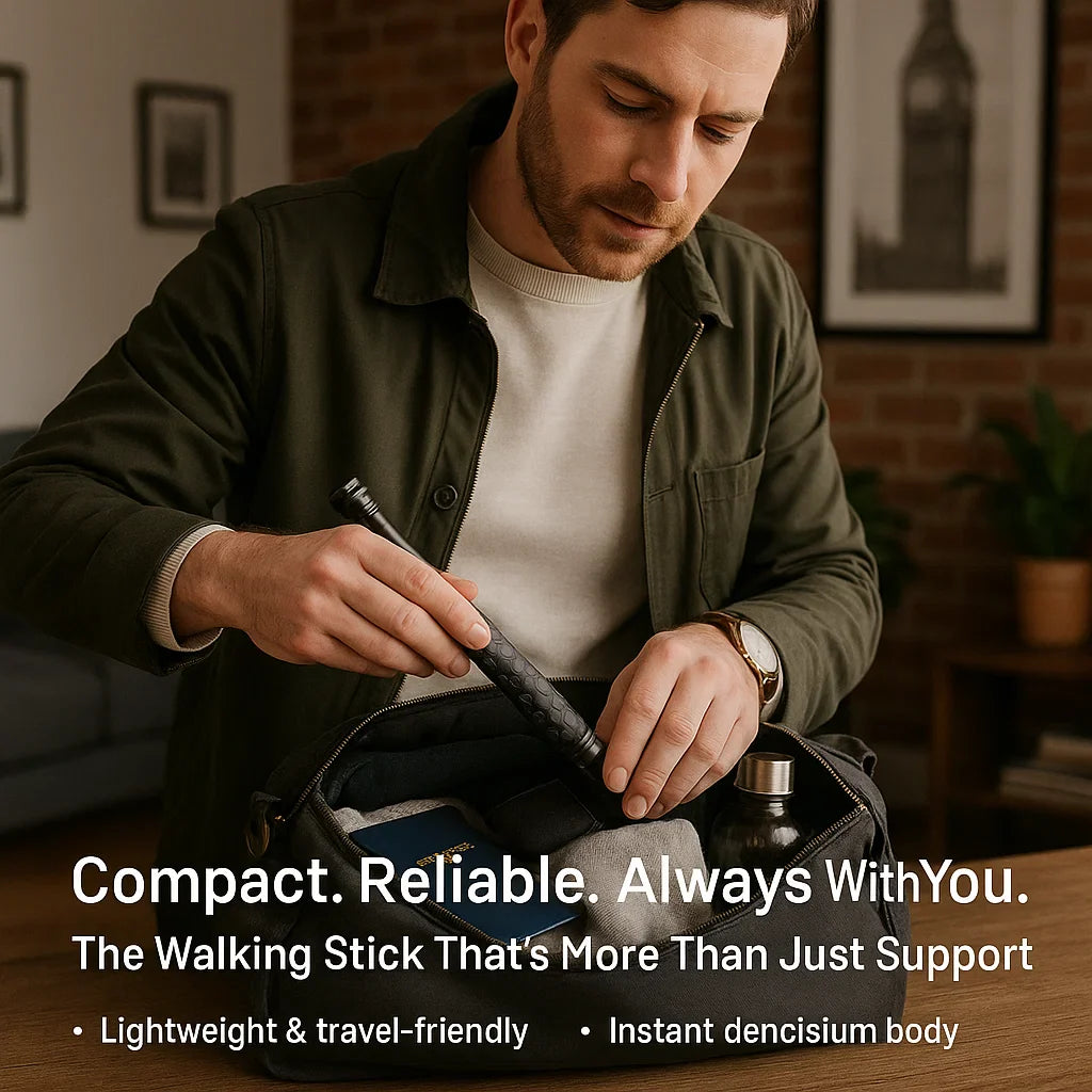 BowLift | Automatic Self-Defense Walking Stick | Lightweight, Anti-Slip Grip & Compact for Hiking and Urban Safety