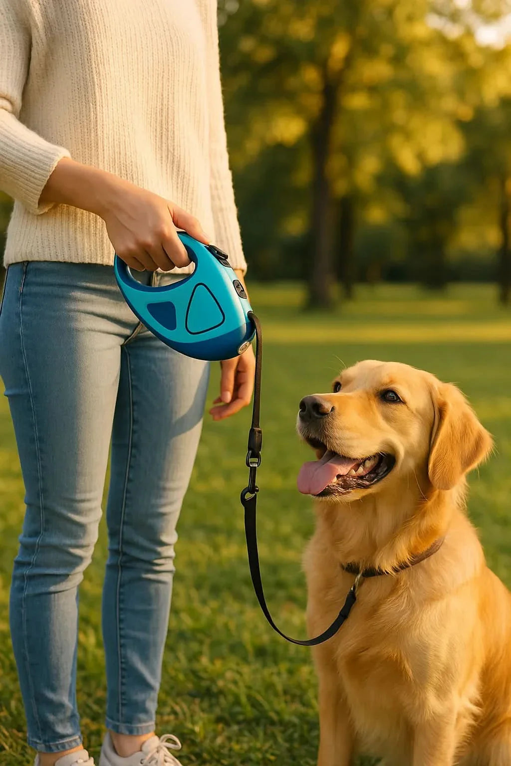 BowLift | BRIGHTLEASH – LED dog leash with reflectors & retraction mechanism for safe walks