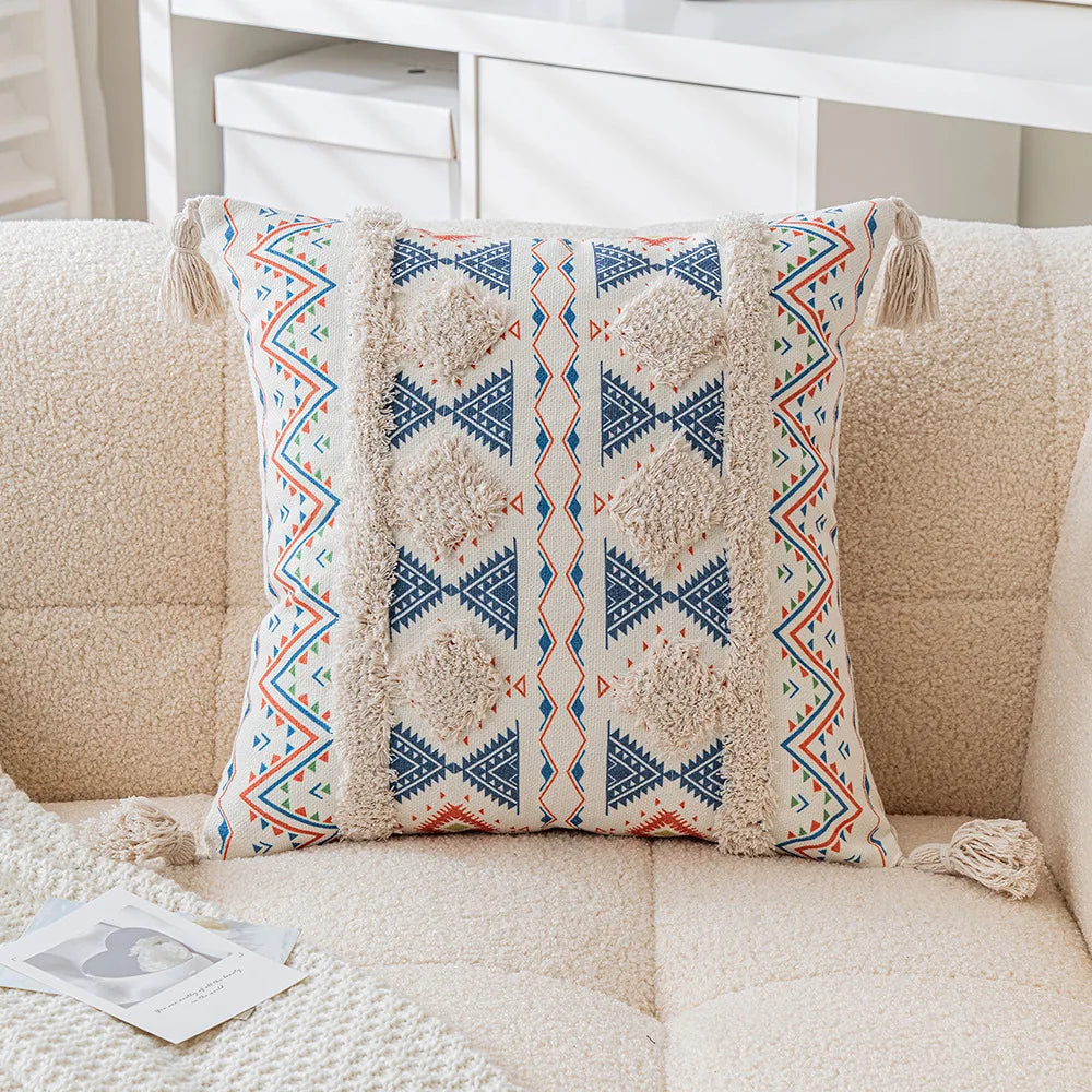 BowLift | Boho Geometric Tufted Cushion Cover – Decorative Pillow for Home and Sofa