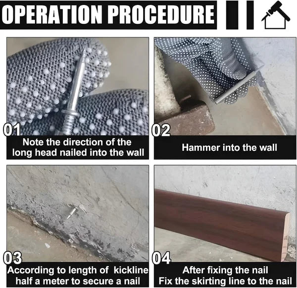 BowLift | Double-Head Skirting Thread Seamless Nail