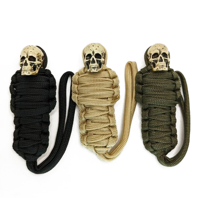 BowLift | Paracord Keychain Mummy Brass Skull