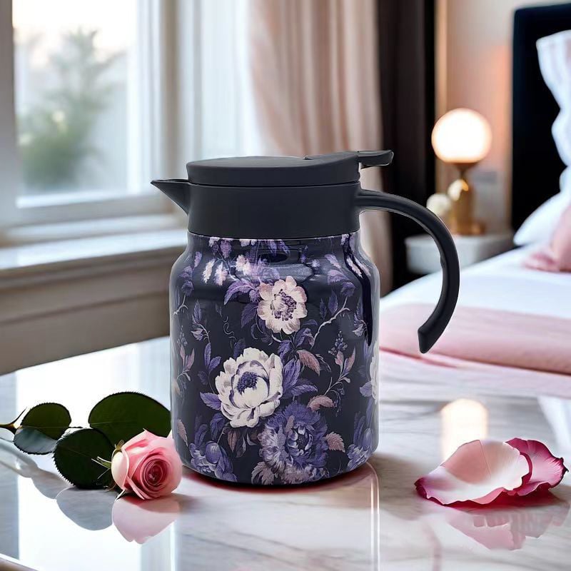 BowLift | Vintage Floral Pattern Tea Thermos – Built-In Infuser