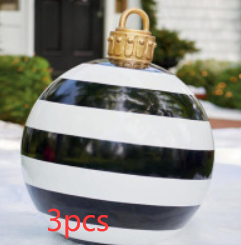 BowLift | Christmas Ornament Ball Outdoor Pvc 60CM Inflatable Decorated Ball PVC Giant Big Large Balls Xmas Tree Decorations Toy Ball
