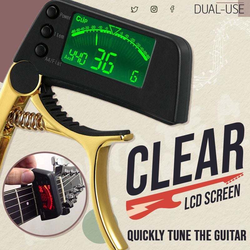 BowLift | DUAL-USE GUITAR CAPO TUNER WITH LCD DISPLAY
