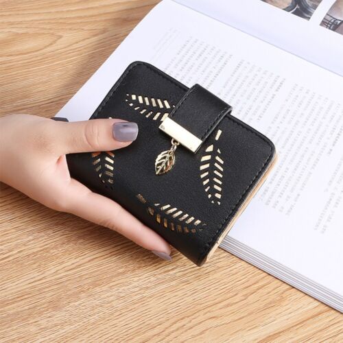 BowLift | GoldenLeaf PU Leather Wallet with Leaf Charm Design