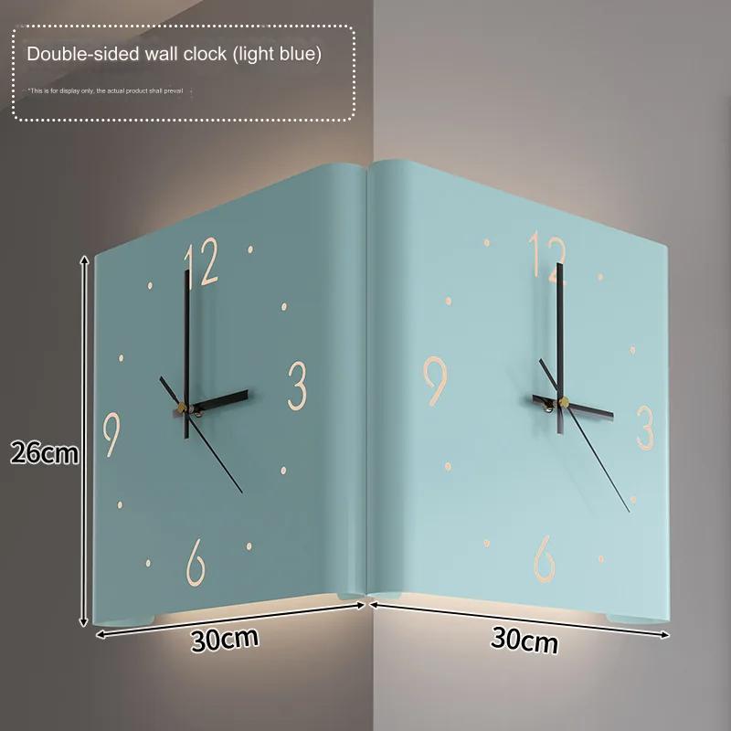 BowLift | Double-Sided Illuminated Corner Silent Wall Clock