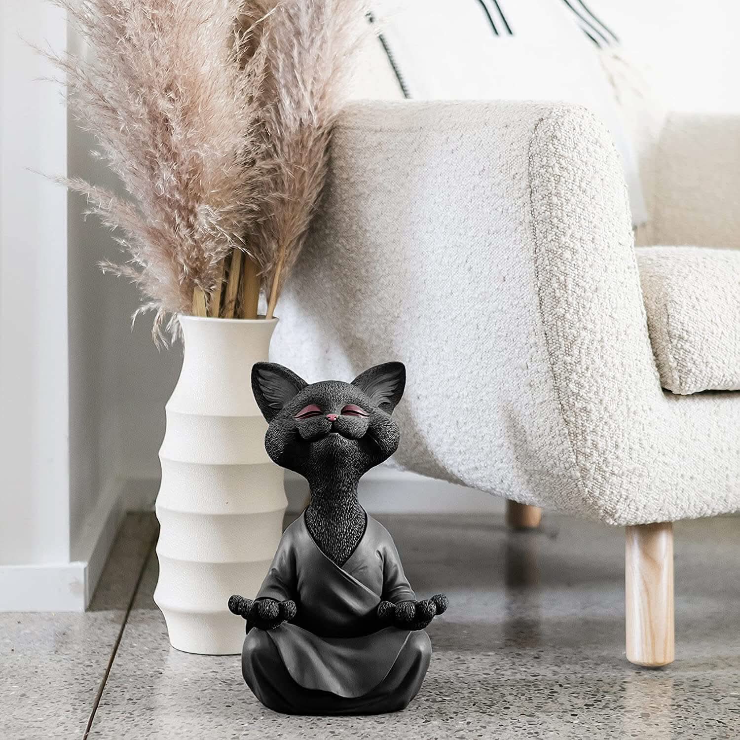 BowLift | Buddha Cat Figurine – Zen Garden Decoration