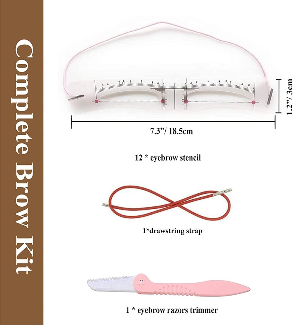 BowLift | Eyebrow Stencil Set — Reusable Brow Templates with Elastic Strap