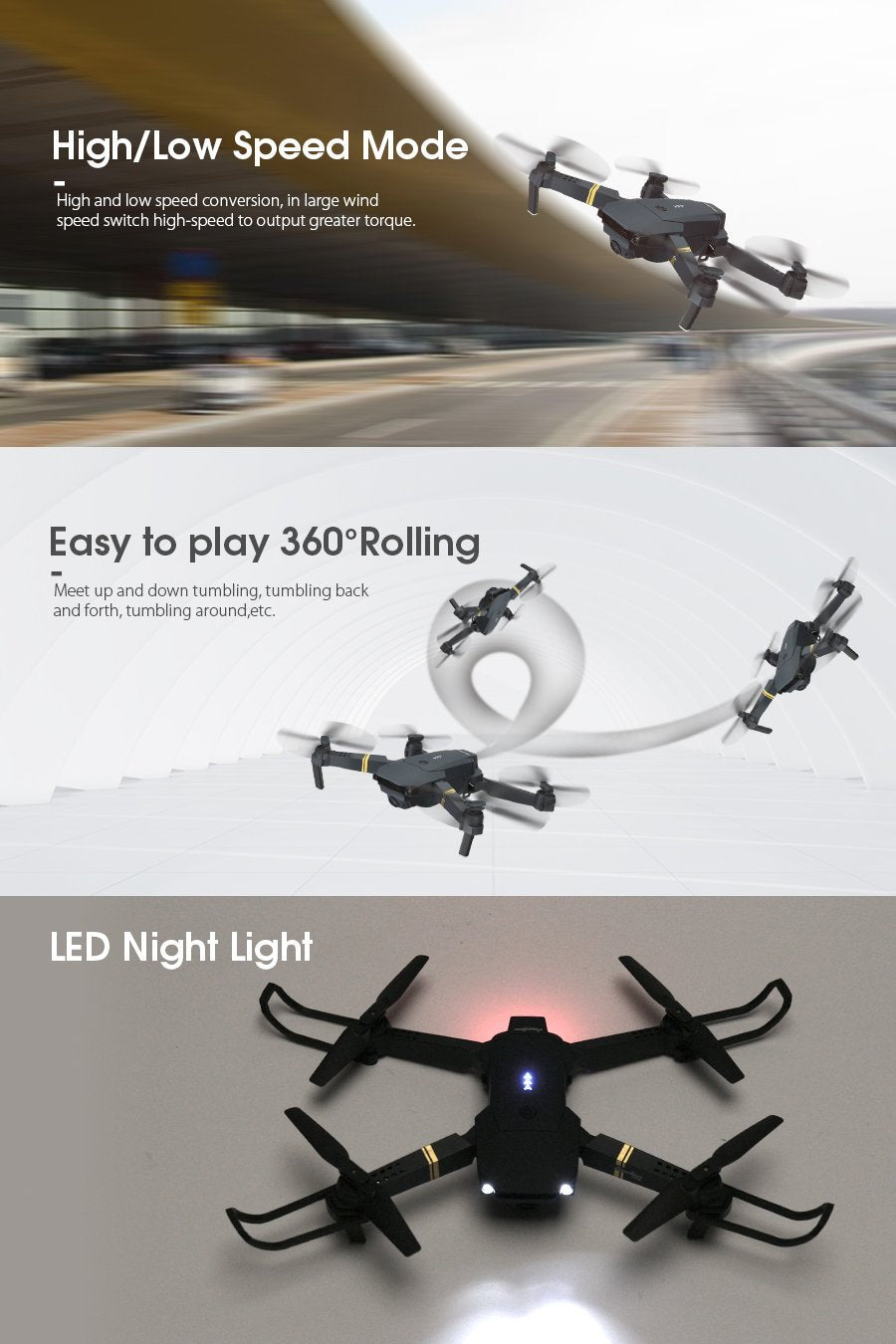 BowLift | Skyhawk HD Foldable Air Selfie Drone With Camera 2MP