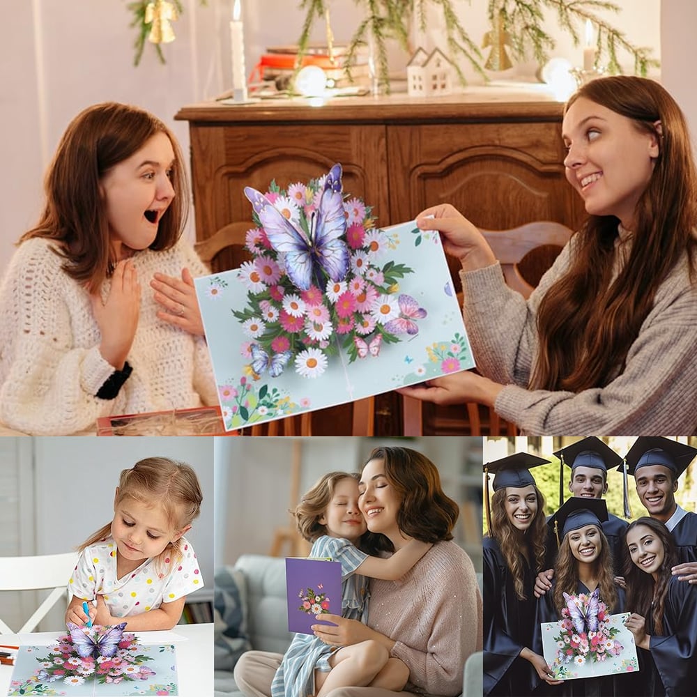 BowLift | Vibrant 3D Butterfly & Daisy Pop-Up Greeting Card