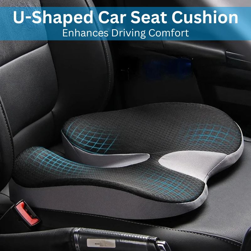 BowLift | Ergonomic Memory Foam Car Seat Cushion – Tailbone & Sciatica Support Pillow