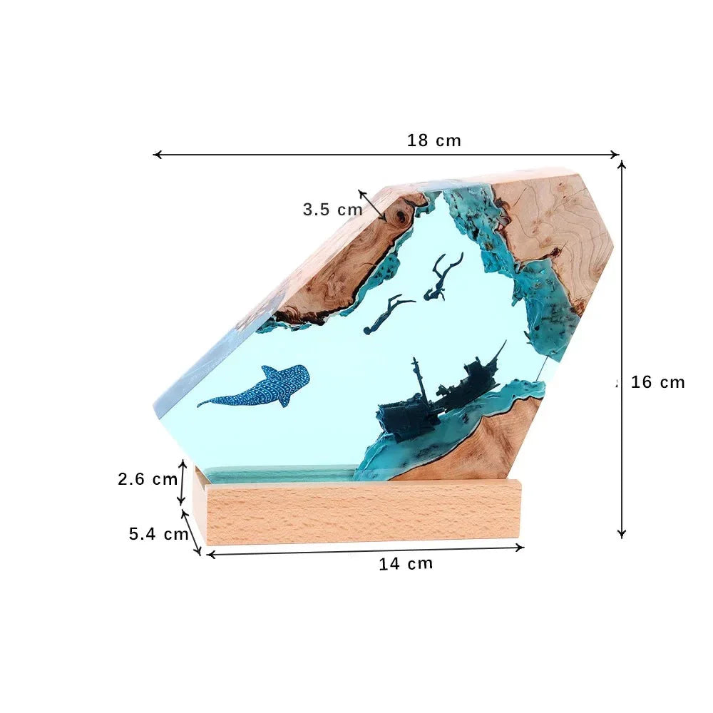 BowLift | Deep Ocean Resin Decorative Night Lamp