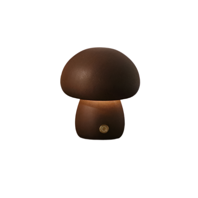 BowLift | Table Lamp with Wooden Mushroom Design