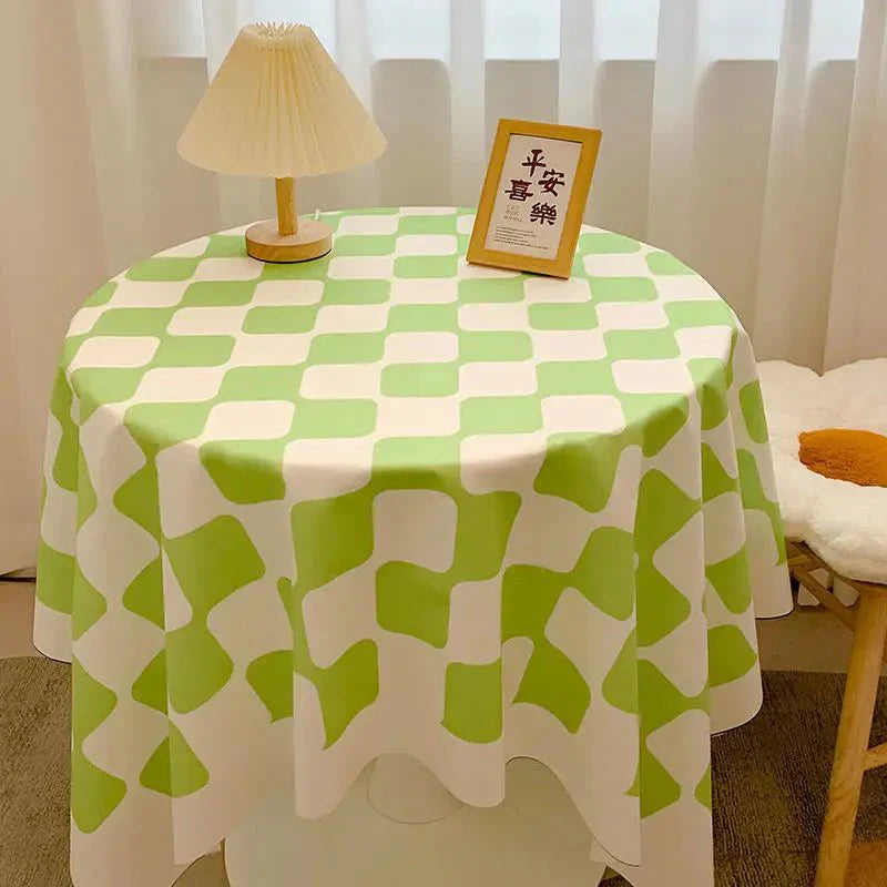 BowLift | Checked Design Round Cotton Tablecloth