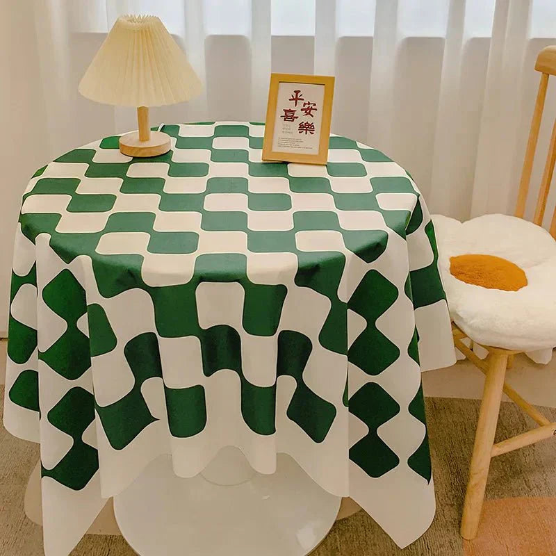 BowLift | Round tablecloth made of cotton with check pattern