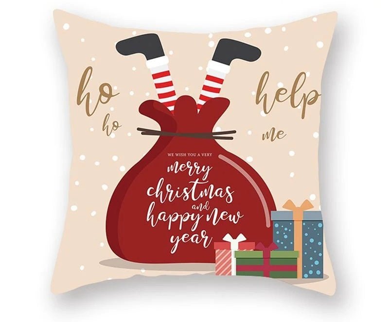 BowLift | Christmas Cushion Cover – Festive Santa & Elk Design for Holiday Decor & Perfect New Year Gift