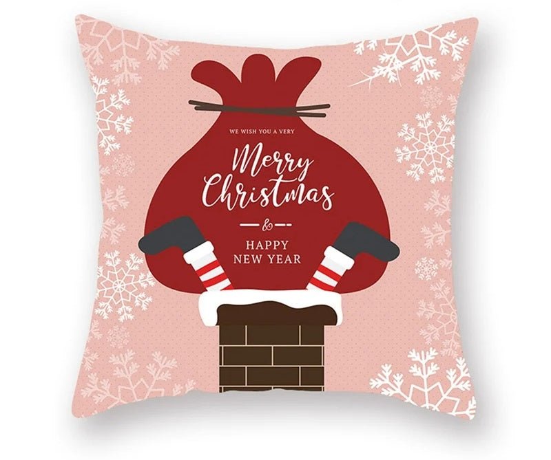 BowLift | Christmas Cushion Cover – Festive Santa & Elk Design for Holiday Decor & Perfect New Year Gift