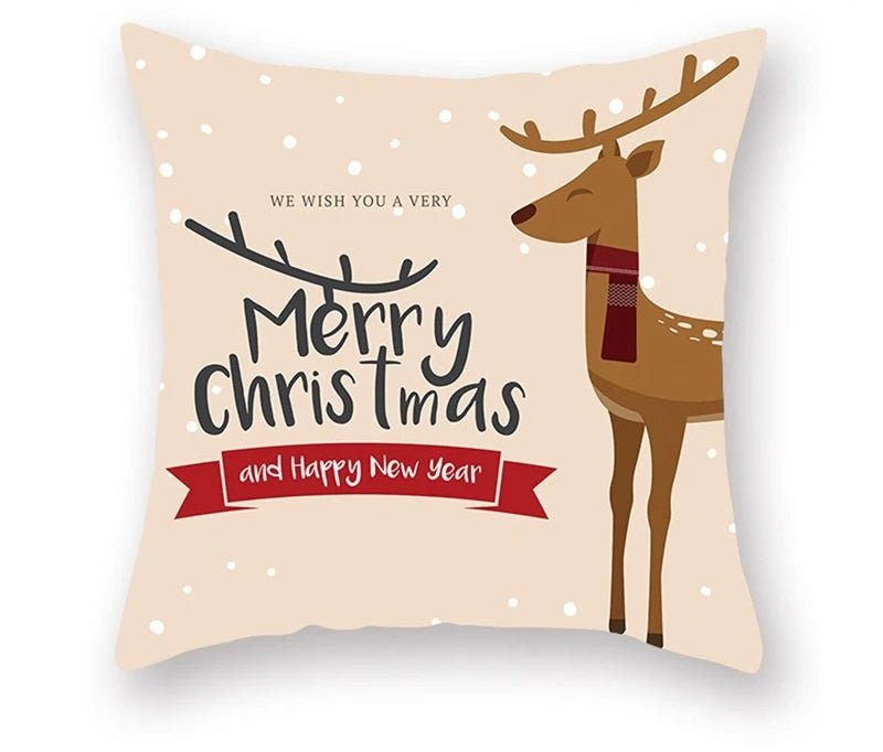 BowLift | Christmas Cushion Cover – Festive Santa & Elk Design for Holiday Decor & Perfect New Year Gift