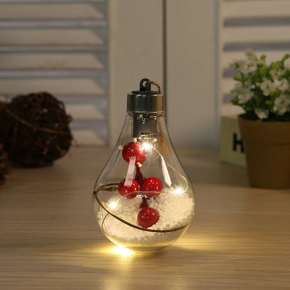 BowLift | Christmas LED Bulb Ornaments – Transparent Ball Tree Décor for Festive Charm & Perfect Holiday Gifts