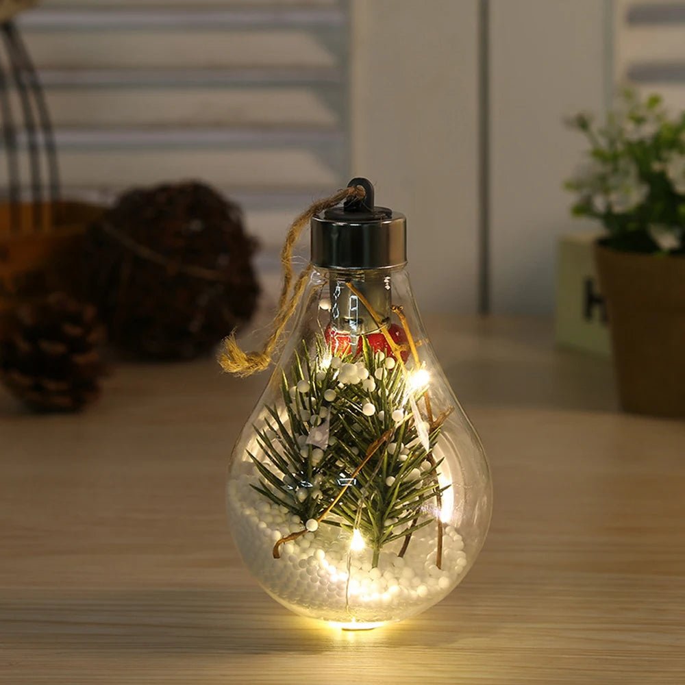 BowLift | Christmas LED Bulb Ornaments – Transparent Ball Tree Décor for Festive Charm & Perfect Holiday Gifts
