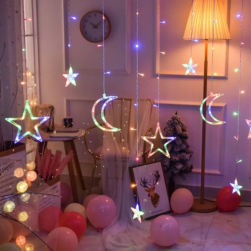 BowLift | Christmas String Lights - LED Star Curtain Fairy String Lights Christmas Decoration