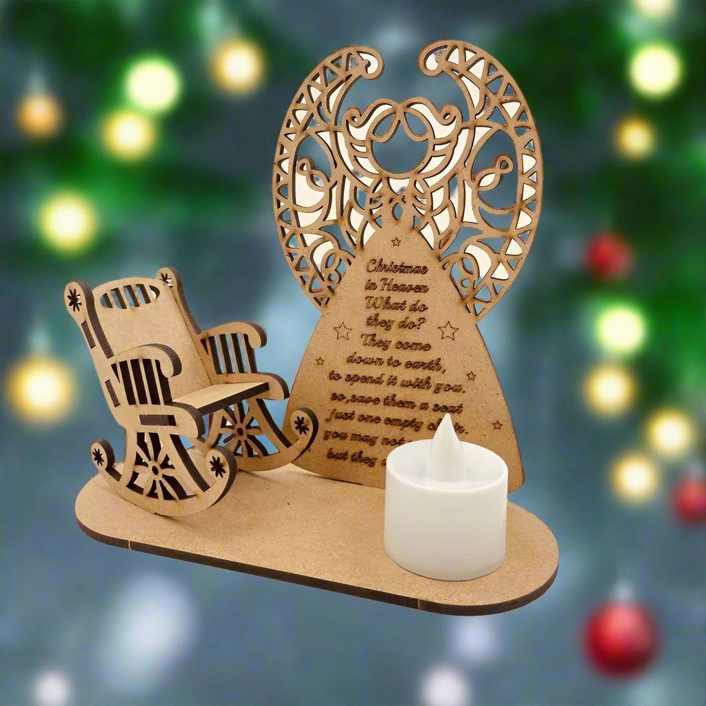 BowLift | Christmas Tealight Candle Holder – "Merry Christmas in Heaven" Remembrance Ornament for Cherished Holiday Memories & Tabletop Décor