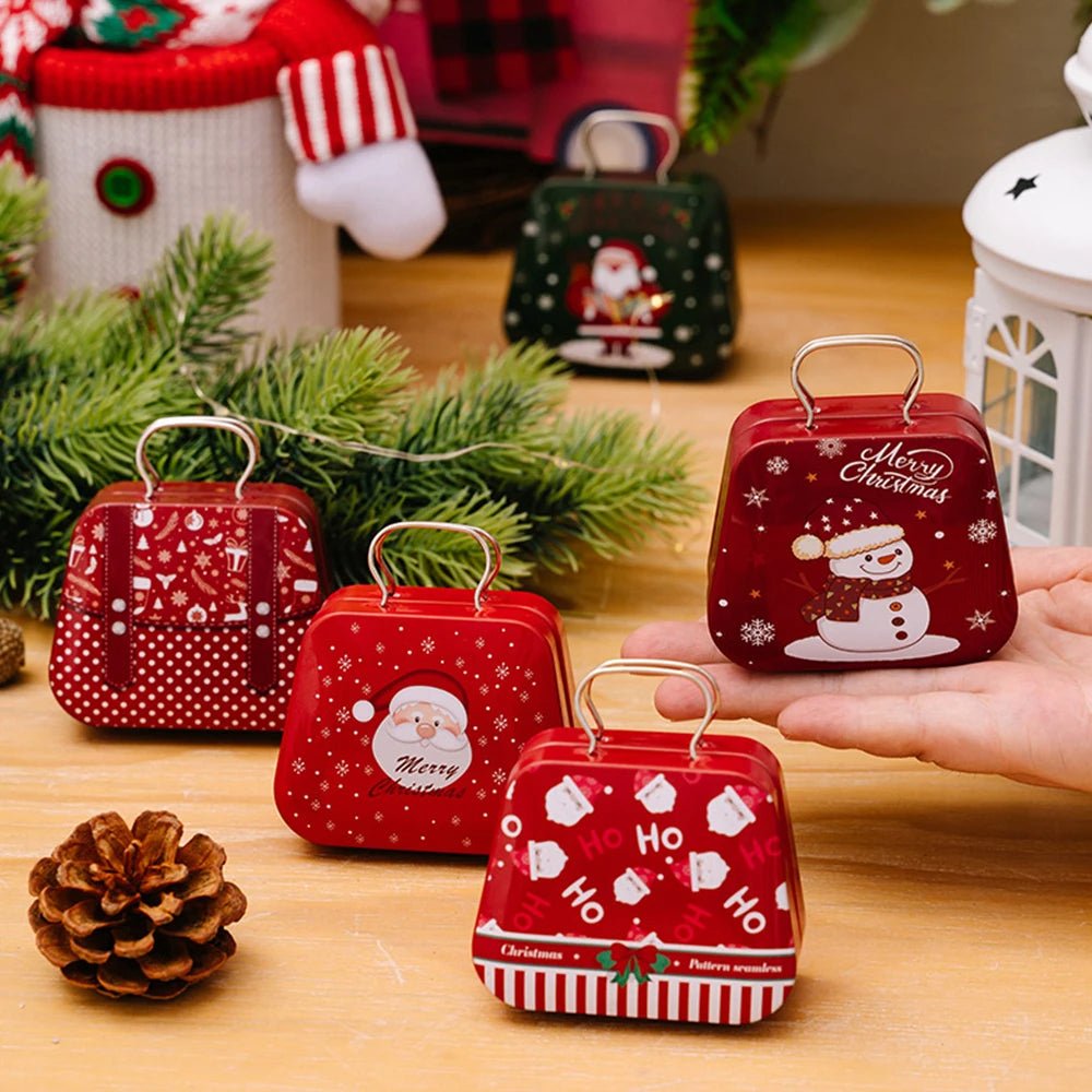 BowLift | Christmas Tin Gift Box Set – Charming Metal Storage Boxes with Lids for Holiday Treats