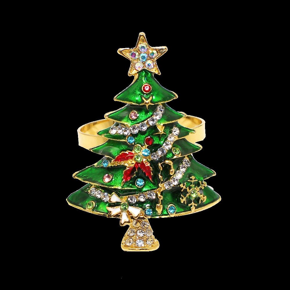BowLift | Christmas Tree Metal Napkin Rings Set- Perfect for Festive Dinners, Weddings, and Banquets