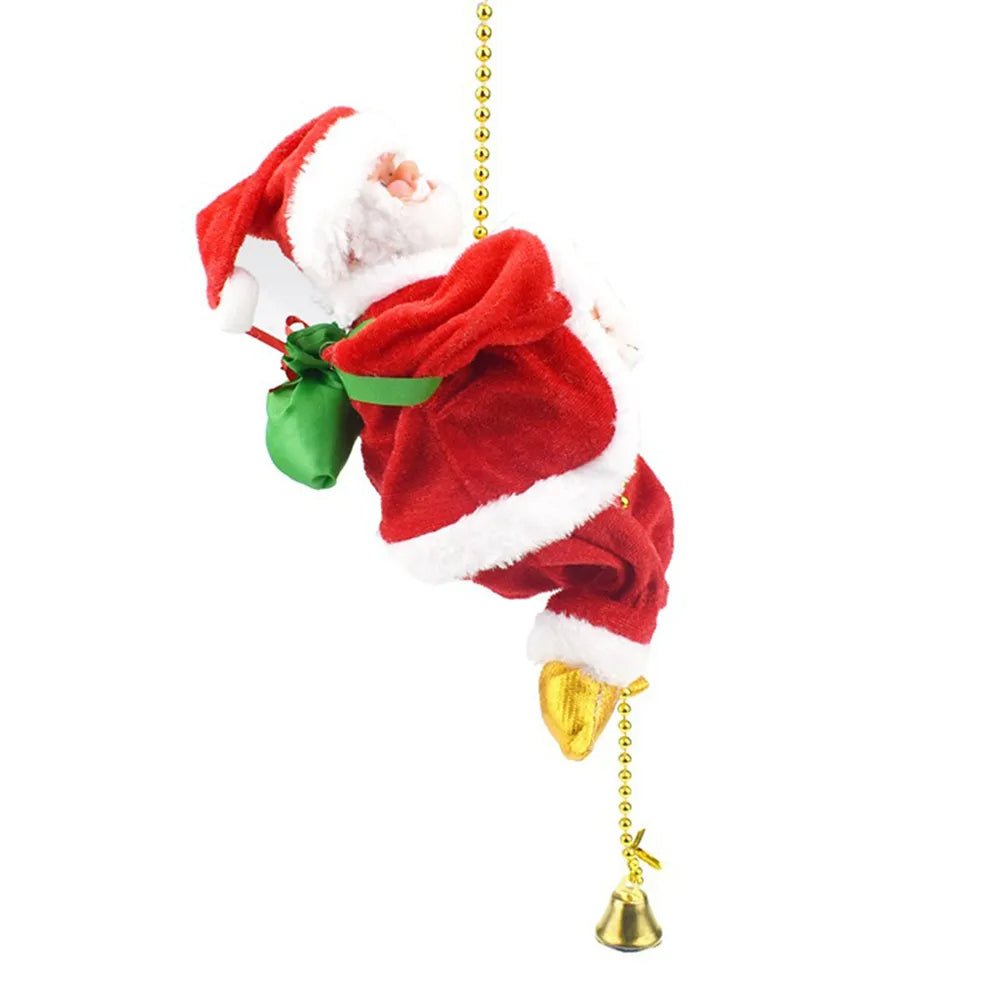 BowLift | Climbing Santa Claus Christmas Ornament - Climbing Santa with Light Music Indoor and Outdoor Christmas Decor