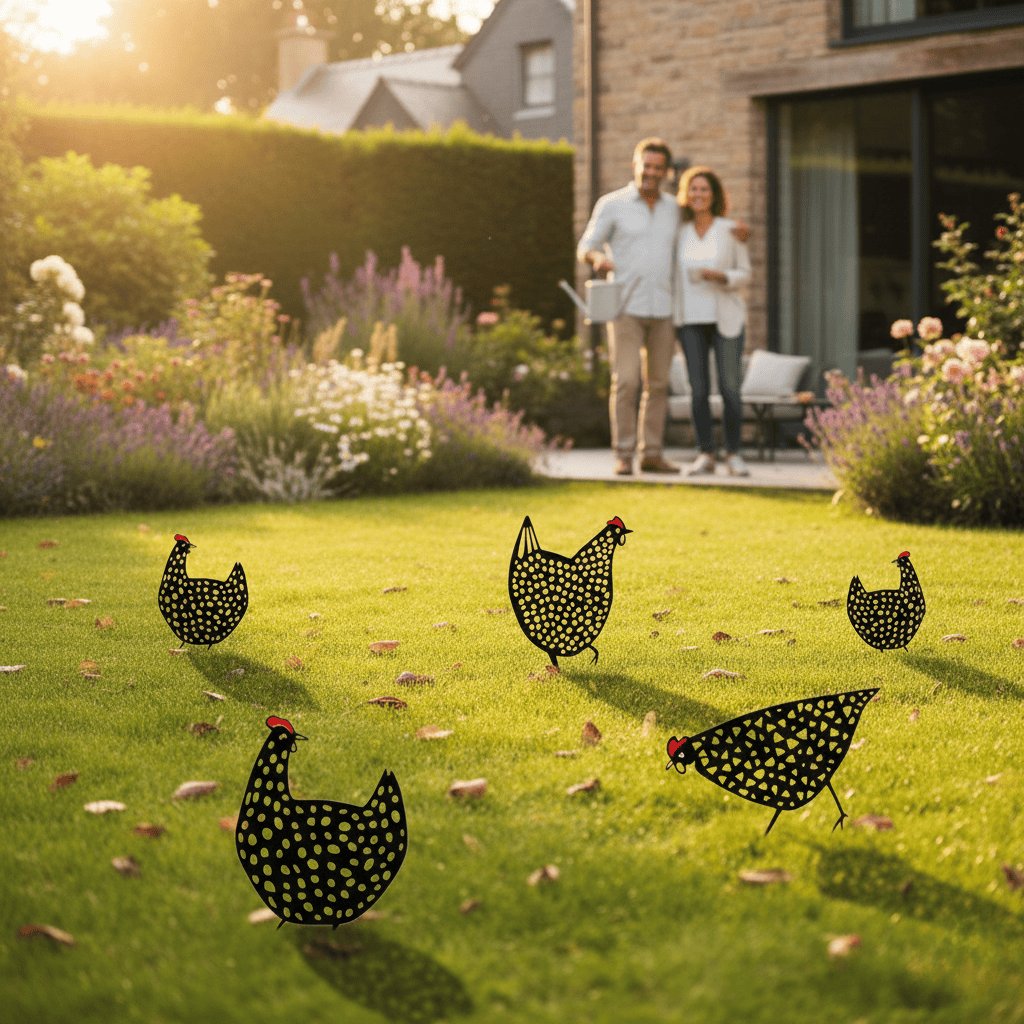 BowLift | Cluckura – Weatherproof Metal Chicken Statue for Garden & Patio