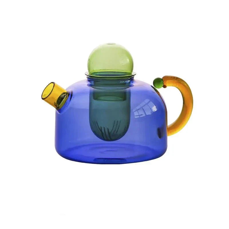 BowLift | Colorful Glass Teapot Set with Contrast Accents – Heat Resistant & Stylish