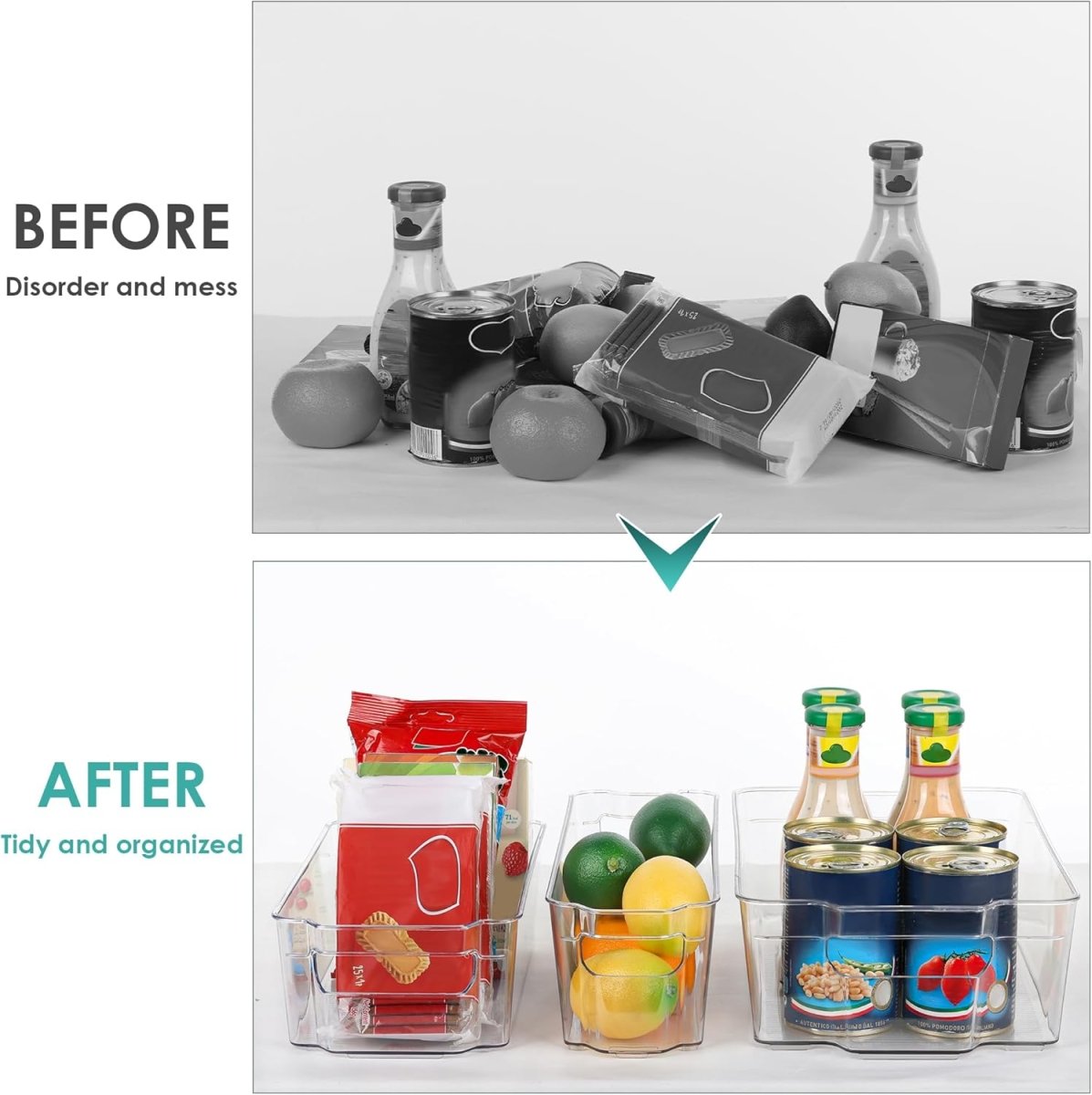 BowLift | COOLORGANIZE – Transparent Refrigerator Storage Bins for Clutter-Free Kitchen