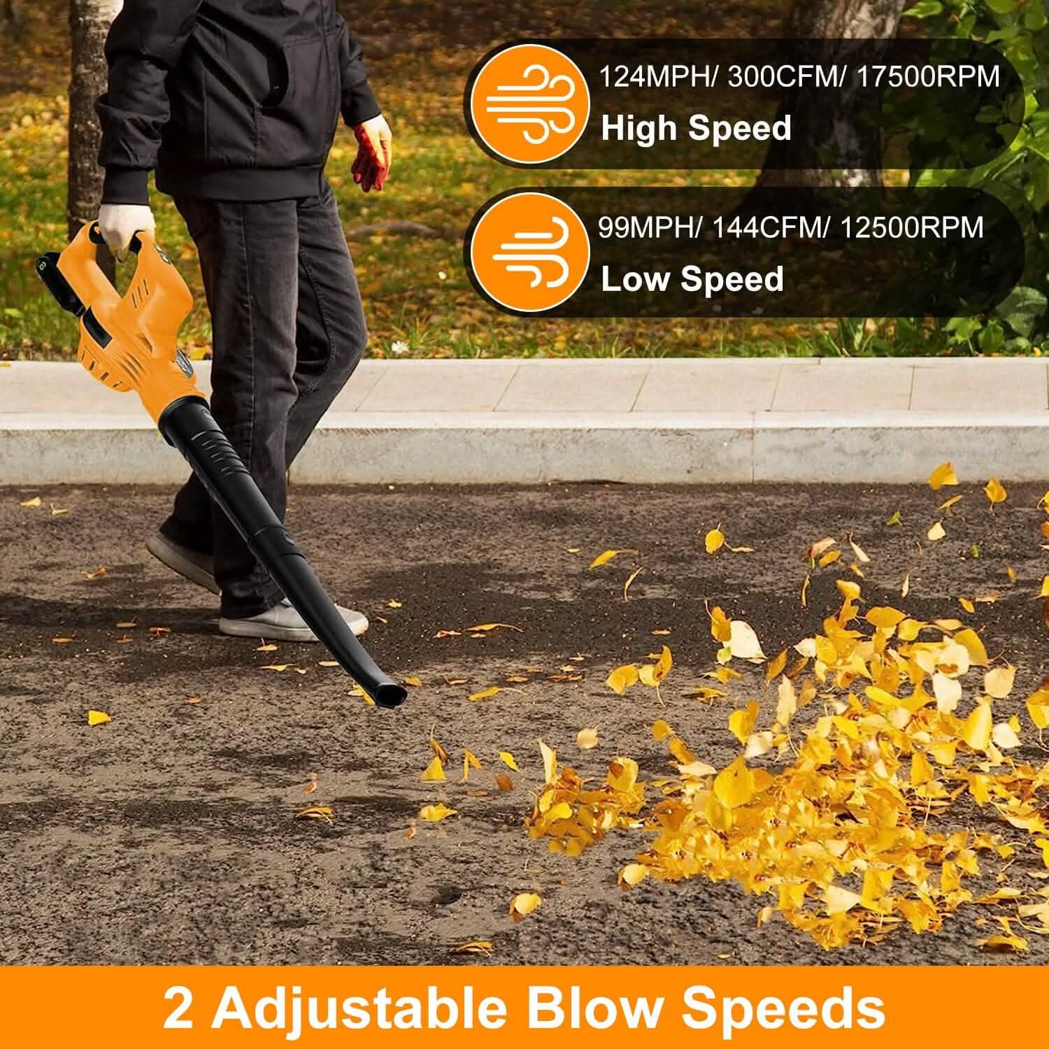 BowLift | Battery Leaf Blower Cordless Max 124MPH 300CFM with 2 Adjustable Speeds