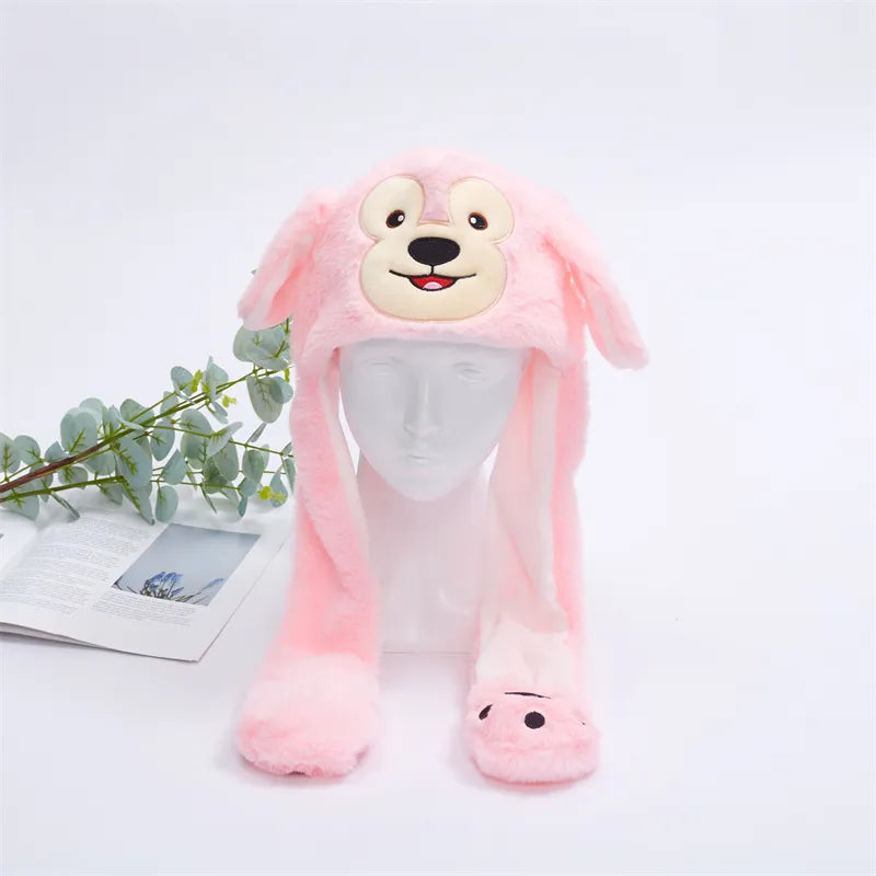 BowLift | BunnyBounce Plush Hat with Moving Ears for Kids & Adults