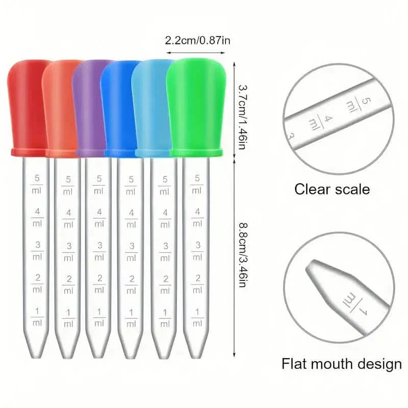 BowLift | 10-Pack Colorful Silicone Eye Droppers – Crafting, Making Gummies, Candy Molds