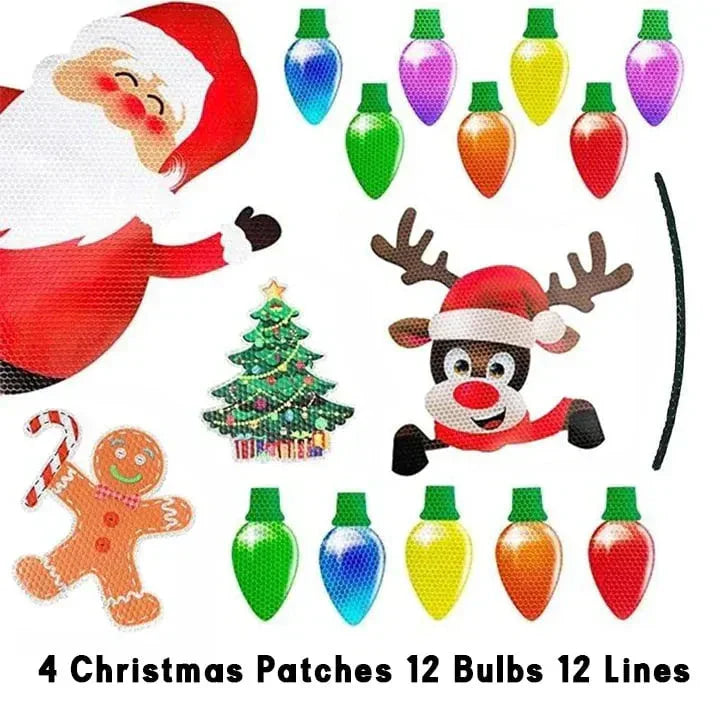 BowLift | Christmas Car Magnet Decorations | Reflective Holiday Light Bulb Set | Weatherproof & Reusable
