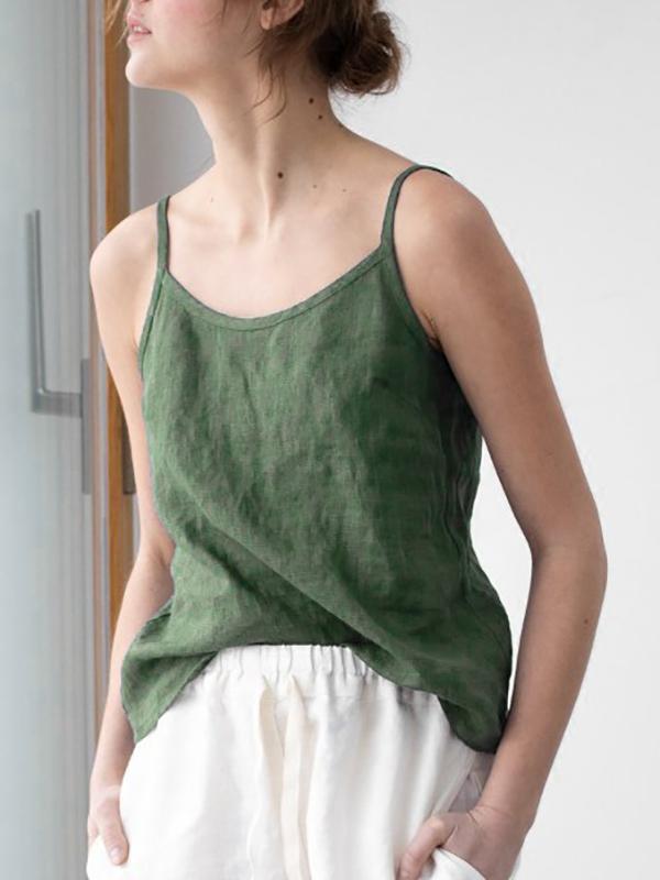 Linen Spaghetti Strap Top
